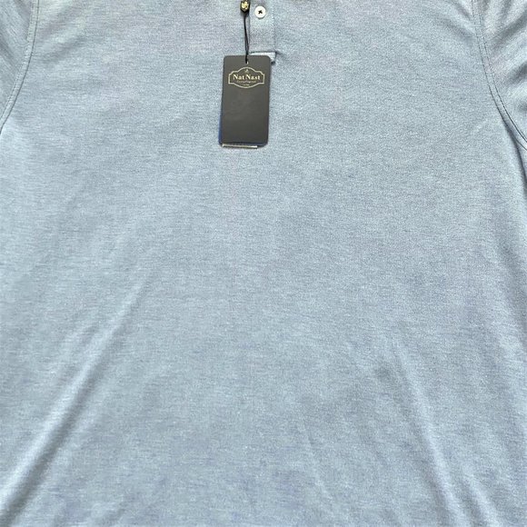 Nat Nast Mens Polo Shirt Size 2XL Blue Golf Short Sleeve New With Tags - Picture 2 of 4